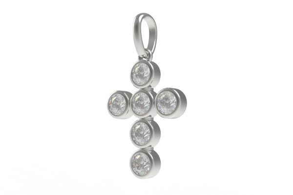 Round Bezel Cross Pandent