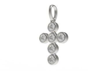 Round Bezel Cross Pandent